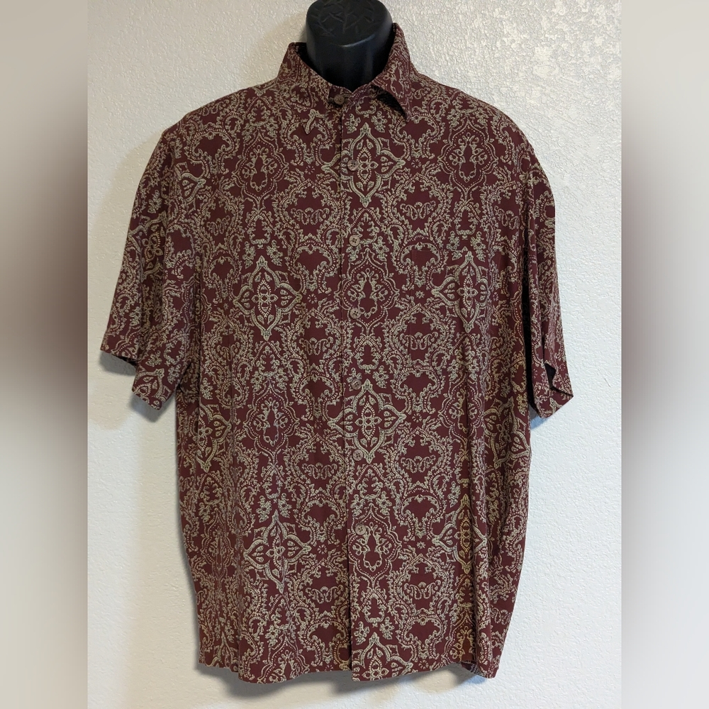 Mens Caribbean Pineapple SS button up shirt size Large